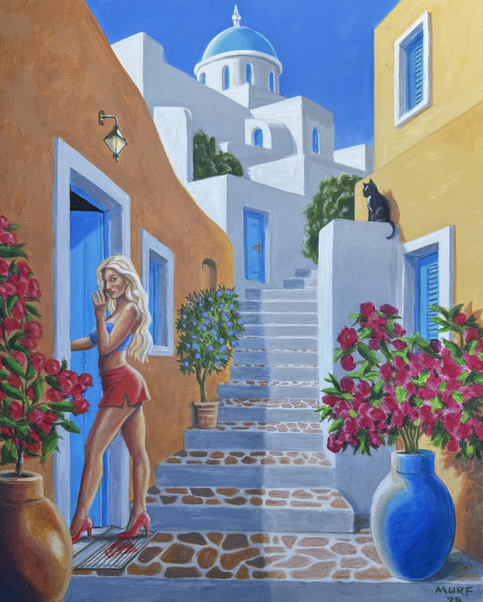 Supergirl loved coming back to her Secret Home in Santorini
